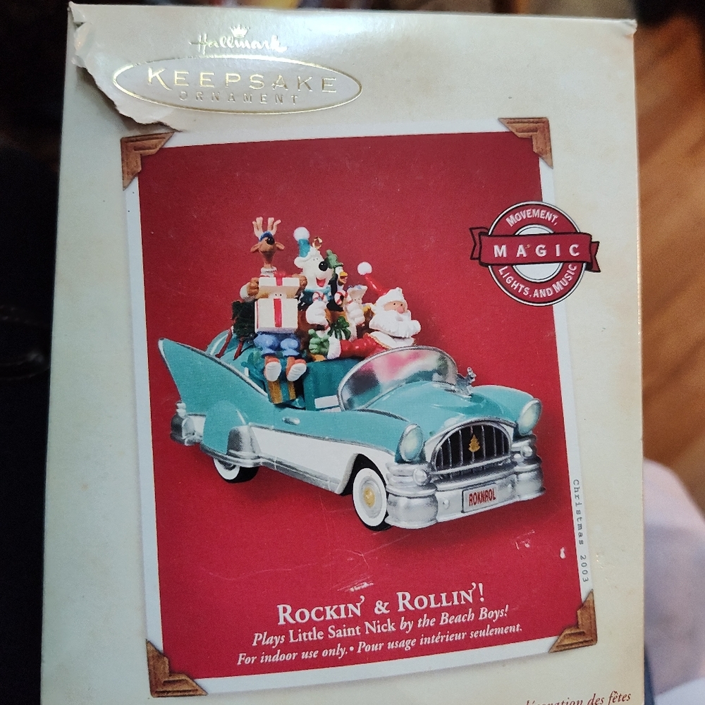 Hallmark Keepsake Ornament Rockin & Rollin! Small tear on box